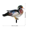 Piquet de jardin canard en bois déco cour extérieure imperméable métal 30x24cm animal - YKLU096