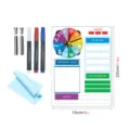 Acrylic dry erase board clock desktop calendar memo planner with pens and cloth for office. - Color Box / CC252