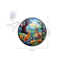 Paashaas acryl hangende ornament gebrandschilderd glas stijl ronde plaque met haak - Maat S