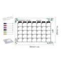 Acrylic monthly planner calendar board detail featuring dry erase markers, rope and hanging hook. - With Hook + 80cm White Rope / TYU504 + 6 Pens