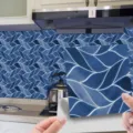 Blue mosaic tile sticker self adhesive PVC kitchen wall decor DIY removable wall panel - MSC150 / Glossy Film 10x10cm 10pcs