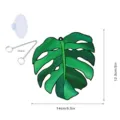 Monstera leaf suncatcher acrylic hanging decor with chain suction cup, 14x12.9cm home art. - TYU176