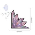 Acrylic crystal stained glass hanging suncatcher decoration with chain and suction cup. - TYU180