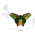 Stained acrylic butterfly hanging window decoration with metal chain and suction cup. - TYU175