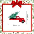 Christmas wooden switch sticker door corner decoration vintage red truck design 20x14cm - 5mm Sponge Glue