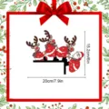 Christmas wooden corner decoration featuring Santa Claus and reindeers, perfect for doors. - 5mm