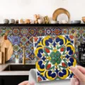 Moroccan style tile wall sticker, colorful kitchen backsplash decal for home decor and renovation. - ET285