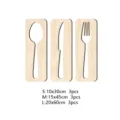 Set de arte de pared cubiertos de madera, cocina cuchara cuchillo tenedor, 3 tamaños. - S / MZ181 estilo A: veta de madera de arce