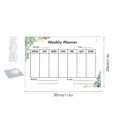 Acrylic weekly planner board featuring botanical leaf design, hanging rope and hook, 30x20cm detail. - With Hook + 80cm White Rope / TYU507