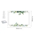 Acrylic hanging message board detail view showing eucalyptus leaf border and dimensions. - With Hook + 80cm White Rope / TYU509