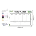 Acrylic weekly planner dry erase board with markers, hanging rope and size details. - With Hook + 80cm White Rope / TYU502 + 6 Pens