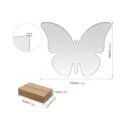 Clear acrylic butterfly table number sign with wooden base, perfect DIY wedding display stand. - L