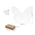 Numero de mesa transparente de acrilico mariposa con base madera detalles medidas - L / Con base de madera pequeña