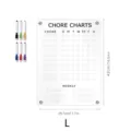 Clear acrylic magnetic chore chart for weekly planning with 6 colorful markers included. - Size L (A3) / KT Board Packaging