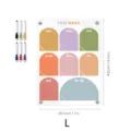 Transparent acrylic weekly calendar board with colorful sections and 6 pens for fridge. - TYU395 L Size Magnetic Style (A3) / KT Board Packaging