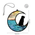 Ακρυλική κρεμαστή πλάκα μνημείου κατοικιδίων σελήνη συλλέκτης ηλιακού φωτός με βεντούζα - TYU417