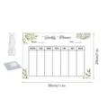 Acrylic weekly planner hanging board with dry erase memo calendar and green leaves design. - With Hook + 80cm White Rope / TYU503