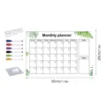 Acrylic monthly planner board with calendar grid, notes, pens and hanging rope for office. - With Hook + 80cm White Rope / TYU505 + 6 Pens