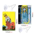 Tarot card metal hanging sign set with hook and chains, vintage wall decor for home room. - TYU455