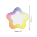 Vue détaillée de l'autocollant mural miroir étoile acrylique irisé avec dimensions. - HCJM008