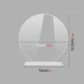 Letrero de exhibicion redondo de acrilico transparente con base para escritura DIY y decor. - BT307 (2mm) / Transparente