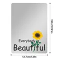 Vista detallada del espejo magnético para taquilla con diseño de girasol y medidas. - CTJM003