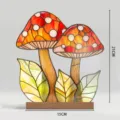 Stained glass style mushroom acrylic table ornament home decor night light desktop display - BTU476