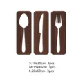 Set de decoración de pared de cubiertos de madera cuchillo tenedor para cocina 3Uds - S / MZ181 estilo B: veta de madera de nogal