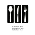Set de decoración de pared de cocina de madera con siluetas de cuchara cuchillo y tenedor. - S / MZ181 estilo C: veta de madera negra