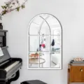 Espejo de pared decorativo de ventana arqueada adhesivo acrílico para sala de estar dormitorio - Pequeño: madera de tilo 5 mm + acrílico 2 mm con respaldo adhesivo / MZ421-estilo A