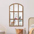 Wooden acrylic mirror wall sticker fake window arched design for living room bedroom decor - MZ424-Style B