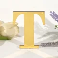 Gouden spiegel acryl letter T decoratief bord voor uw 3d muurkunst thuisdecoratie - Letter T / Goud