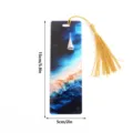 Creative acrylic bookmark with tassel sailboat design light-transmitting page marker detail. - SQTYU015