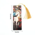 Translucent acrylic unicorn bookmark with gold tassel, beautiful stained glass design reading accessory. - SQTYU017