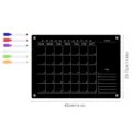 Black acrylic magnetic dry erase calendar board for fridge, monthly schedule planner with 6 markers. - Large A3 Magnetic Weekly Planner Board / KT Board Packaging