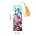 Stained glass floral acrylic bookmark with gold tassel, beautiful reading accessory, 15x5cm - SQTYU023