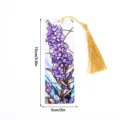 Acrylic lavender stained glass bookmark with gold tassel, reading page marker 15x5cm - SQTYU025
