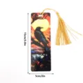 Acrylic stained glass style raven bookmark with golden tassel, 15x5cm decorative reading accessory. - SQTYU032
