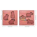 Niedliche Kapibara Holz Kühlschrankmagnet Set, Cartoon Tier Magnetaufkleber für Küche Heimdekoration. - 6 Stück