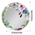 Espejo magnético redondo para casillero con diseño floral de acuarela, espejo acrílico 15cm - CTJM018