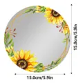 Espejo magnético redondo para casillero con diseño de corona de girasol en acuarela, de 15cm. - CTJM014