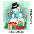 Christmas snowman magnetic dishwasher sticker holiday home decor refrigerator magnet cover - Snowman Style / Crystal Film (Pearl Cotton Roll) - CT239