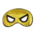 Máscara de lentejuelas doradas para fiesta infantil espectáculo brillante accesorio - Máscara de Spider-Man dorada con marcos de ojos negros