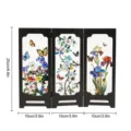 Vintage stained glass 3-panel tabletop screen decorative ornament with floral and butterfly design. - PF-XFB005 (Boxed)