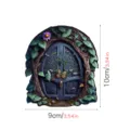 Puerta de hadas de madera detalle, adorno de decoración de jardín en miniatura árboles. - MZ928