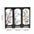 Desktop folding screen ornament with vintage flower and bird stained glass home decor piece - PF-XFB007 (Boxed)