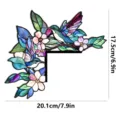 Bellissimo adesivo angolare per porta colibri in vetro colorato floreale 17.5x20.1cm - MZ886 - lato sinistro / Con adesivo spugnoso (imballaggio in cartone KT)