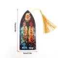 Stained glass acrylic bookmark with gold tassel, translucent book marker for reading lovers. - SQTYU037