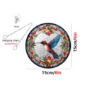 Acrylic stained glass hummingbird suncatcher with hanging chain and hook for home decor. - TYU712 - 15cm