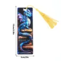 Acrylic blue dragon bookmark with gold tassel, fantasy reading accessory, 15x5cm - SQTYU042